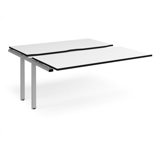 Adapt sliding top add on unit single 1600mm x 1600mm - silver frame White Top black edge - STE1616-AB-S-WK