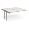 Adapt sliding top add on unit single 1600mm x 1600mm - silver frame White Top with oak edging - STE1616-AB-S-WO