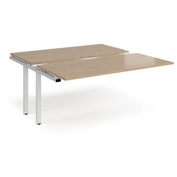 Adapt sliding top add on unit single 1600mm x 1600mm - white frame Kendal Oak Top - STE1616-AB-WH-KO