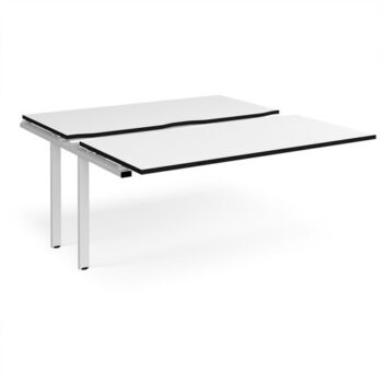 Adapt sliding top add on unit single 1600mm x 1600mm - white frame White Top black edge - STE1616-AB-WH-WK