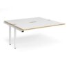 Adapt sliding top add on unit single 1600mm x 1600mm - white frame White Top with oak edging - STE1616-AB-WH-WO