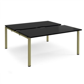 Adapt sliding top back to back desks 1600mm x 1600mm - green frame black top - STE1616-GN-BK