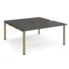 Adapt sliding top back to back desks 1600mm x 1600mm - green frame storm grey top - STE1616-GN-OG