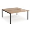 Adapt sliding top back to back desks 1600mm x 1600mm - black frame Beech top - STE1616-K-B