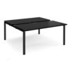 Adapt sliding top back to back desks 1600mm x 1600mm - black frame black top - STE1616-K-BK