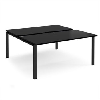 Adapt sliding top back to back desks 1600mm x 1600mm - black frame black top - STE1616-K-BK