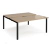 Adapt sliding top back to back desks 1600mm x 1600mm - black frame Kendal Oak Top - STE1616-K-KO