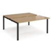 Adapt sliding top back to back desks 1600mm x 1600mm - black frame Oak Top - STE1616-K-O