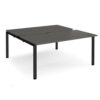 Adapt sliding top back to back desks 1600mm x 1600mm - black frame storm grey top - STE1616-K-OG