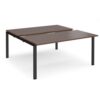 Adapt sliding top back to back desks 1600mm x 1600mm - black frame Walnut top - STE1616-K-W