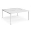 Adapt sliding top back to back desks 1600mm x 1600mm - white frame White Top - STE1616-WH-WH