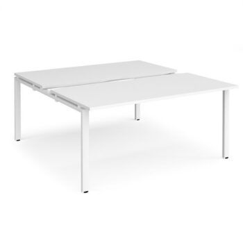 Adapt sliding top back to back desks 1600mm x 1600mm - white frame White Top - STE1616-WH-WH