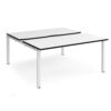 Adapt sliding top back to back desks 1600mm x 1600mm - white frame White Top black edge - STE1616-WH-WK