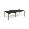 Adapt sliding top double back to back desks 2400mm x 1200mm - green frame black top - STE2412-GN-BK