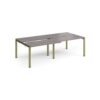 Adapt sliding top double back to back desks 2400mm x 1200mm - green frame Grey Oak Top - STE2412-GN-GO