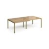 Adapt sliding top double back to back desks 2400mm x 1200mm - green frame Oak Top - STE2412-GN-O