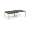 Adapt sliding top double back to back desks 2400mm x 1200mm - green frame storm grey top - STE2412-GN-OG