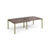 Adapt sliding top double back to back desks 2400mm x 1200mm - green frame Walnut top - STE2412-GN-W
