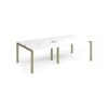 Adapt sliding top double back to back desks 2400mm x 1200mm - green frame White Top - STE2412-GN-WH