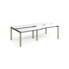 Adapt sliding top double back to back desks 2400mm x 1200mm - green frame White Top black edge - STE2412-GN-WK