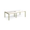 Adapt sliding top double back to back desks 2400mm x 1200mm - green frame White Top oak edge - STE2412-GN-WO