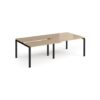 Adapt sliding top double back to back desks 2400mm x 1200mm - black frame Kendal Oak Top - STE2412-K-KO