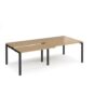 Adapt sliding top double back to back desks 2400mm x 1200mm - black frame Oak Top - STE2412-K-O