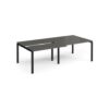 Adapt sliding top double back to back desks 2400mm x 1200mm - black frame storm grey top - STE2412-K-OG