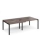 Adapt sliding top double back to back desks 2400mm x 1200mm - black frame Walnut top - STE2412-K-W