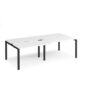 Adapt sliding top double back to back desks 2400mm x 1200mm - black frame White Top - STE2412-K-WH