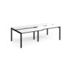 Adapt sliding top double back to back desks 2400mm x 1200mm - black frame White Top black edge - STE2412-K-WK