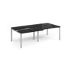 Adapt sliding top double back to back desks 2400mm x 1200mm - silver frame black top - STE2412-S-BK