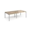 Adapt sliding top double back to back desks 2400mm x 1200mm - silver frame Kendal Oak Top - STE2412-S-KO