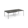 Adapt sliding top double back to back desks 2400mm x 1200mm - silver frame storm grey top - STE2412-S-OG