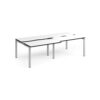 Adapt sliding top double back to back desks 2400mm x 1200mm - silver frame White Top black edge - STE2412-S-WK