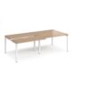 Adapt sliding top double back to back desks 2400mm x 1200mm - white frame Beech top - STE2412-WH-B