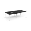 Adapt sliding top double back to back desks 2400mm x 1200mm - white frame black top - STE2412-WH-BK