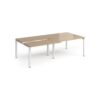 Adapt sliding top double back to back desks 2400mm x 1200mm - white frame Kendal Oak Top - STE2412-WH-KO