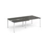 Adapt sliding top double back to back desks 2400mm x 1200mm - white frame storm grey top - STE2412-WH-OG