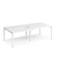 Adapt sliding top double back to back desks 2400mm x 1200mm - white frame White Top - STE2412-WH-WH