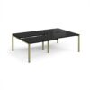 Adapt sliding top double back to back desks 2400mm x 1600mm - green frame black top - STE2416-GN-BK
