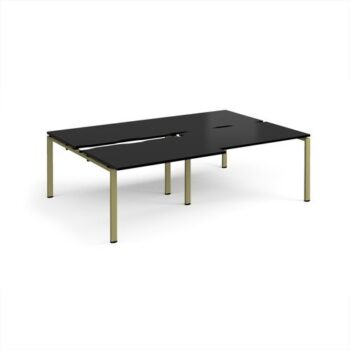 Adapt sliding top double back to back desks 2400mm x 1600mm - green frame black top - STE2416-GN-BK