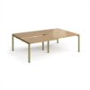 Adapt sliding top double back to back desks 2400mm x 1600mm - green frame Oak Top - STE2416-GN-O