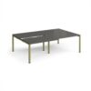 Adapt sliding top double back to back desks 2400mm x 1600mm - green frame storm grey top - STE2416-GN-OG