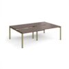 Adapt sliding top double back to back desks 2400mm x 1600mm - green frame Walnut top - STE2416-GN-W