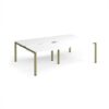 Adapt sliding top double back to back desks 2400mm x 1600mm - green frame White Top - STE2416-GN-WH
