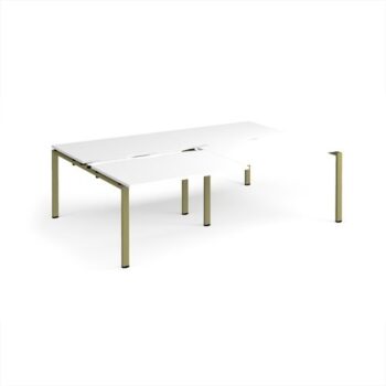 Adapt sliding top double back to back desks 2400mm x 1600mm - green frame White Top - STE2416-GN-WH