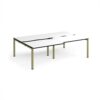 Adapt sliding top double back to back desks 2400mm x 1600mm - green frame White Top black edge - STE2416-GN-WK