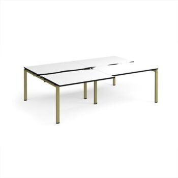 Adapt sliding top double back to back desks 2400mm x 1600mm - green frame White Top black edge - STE2416-GN-WK