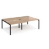 Adapt sliding top double back to back desks 2400mm x 1600mm - black frame Beech top - STE2416-K-B